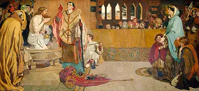 Cartoon for the Baptism of Edwin (c.585-633) King of Northumbria and Deira Ford Madox Brown